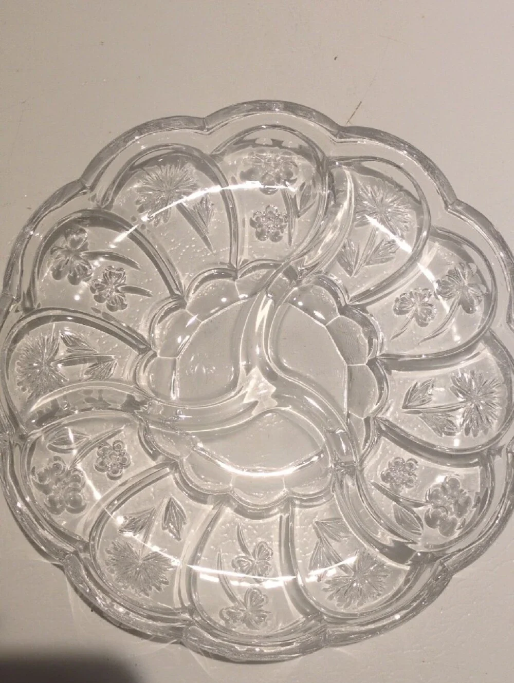 Crystal Clear Glass Sectioned Serving Tray - Clear